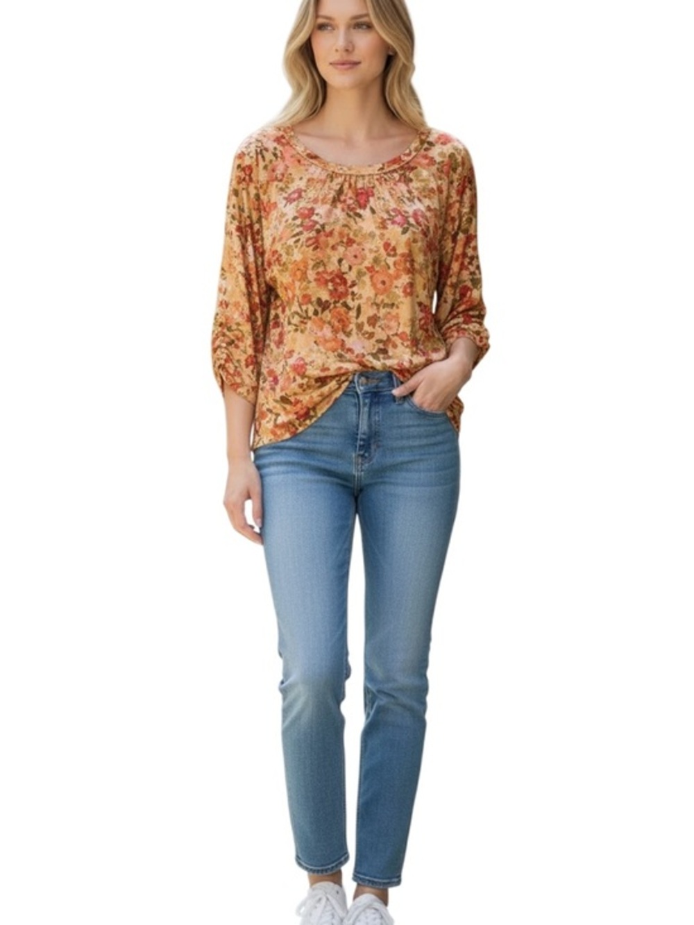 Izod Flower Print Top Size L